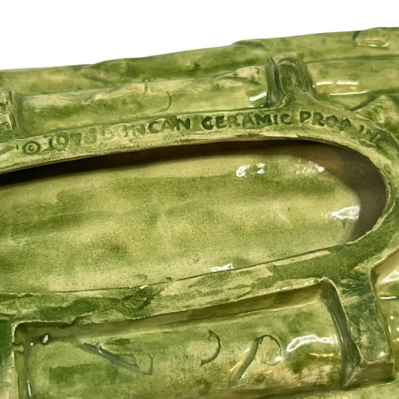 Duncans Vintage 1975 Ceramic Asparagus Side Serving Plate Textured Green - Picture 7 of 9
